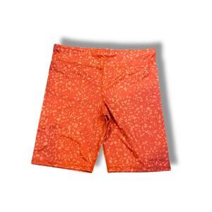 Large (14.5-16.5) Xersion Girls Youth Shorts Orange Print Quick Dry